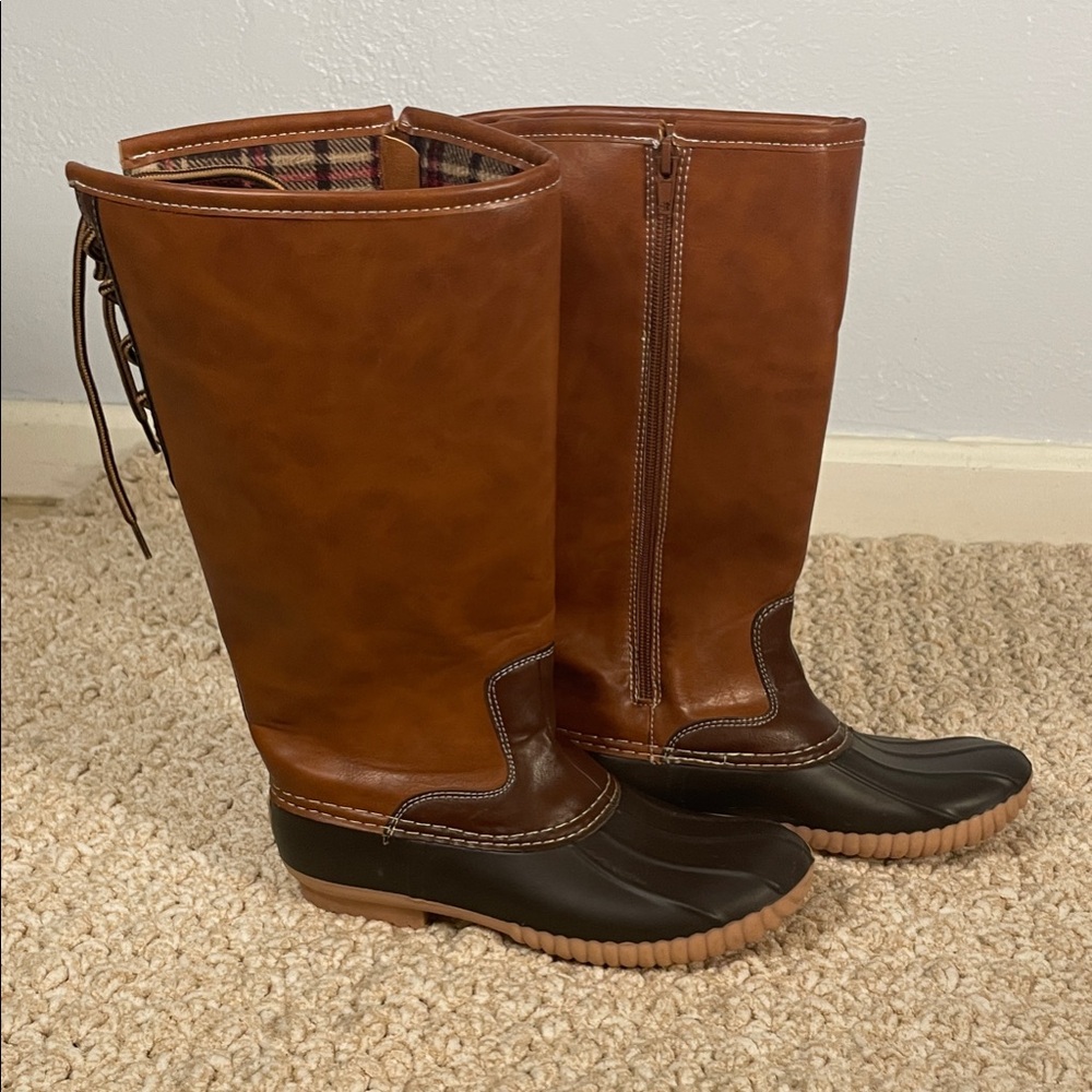 Brown and Black Dr. Scholl’s Duck Boots